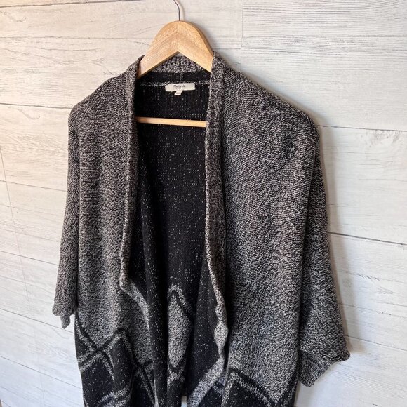 Madewell Cardigan Womens Size XS/S Gray & Black All Angels Batwing Open Front - Picture 5 of 15